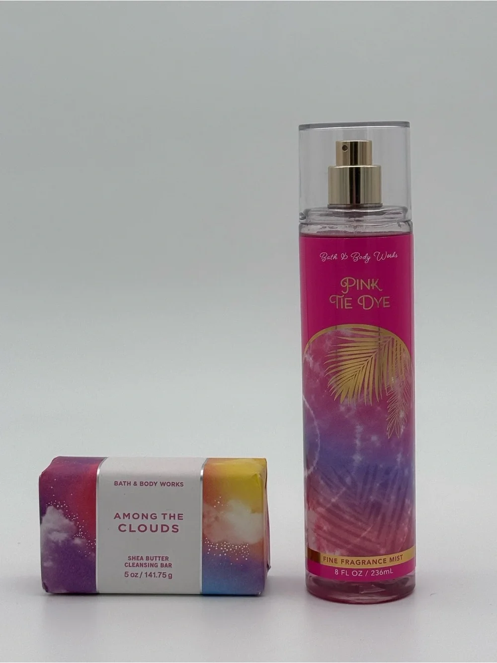 Bath & Body Works Pink Tie Dye & Among The Clouds Body Care & Bar Soap NWT